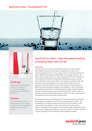 Speed Up Your Work – High-throughput Analysis of Drinking Water with ICP-MS (English)