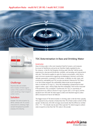 TOC Determination in Raw and Drinking Water