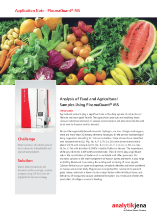 Analysis of Food and Agricultural Samples using the PlasmaQuant MS (English)