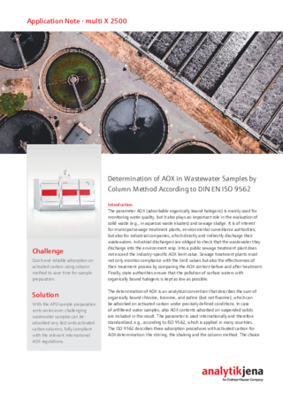 Determination of AOX in Wastewater Samples by Column Method According to DIN EN ISO 9562