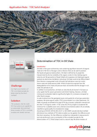 Determination of TOC in Oil Shale